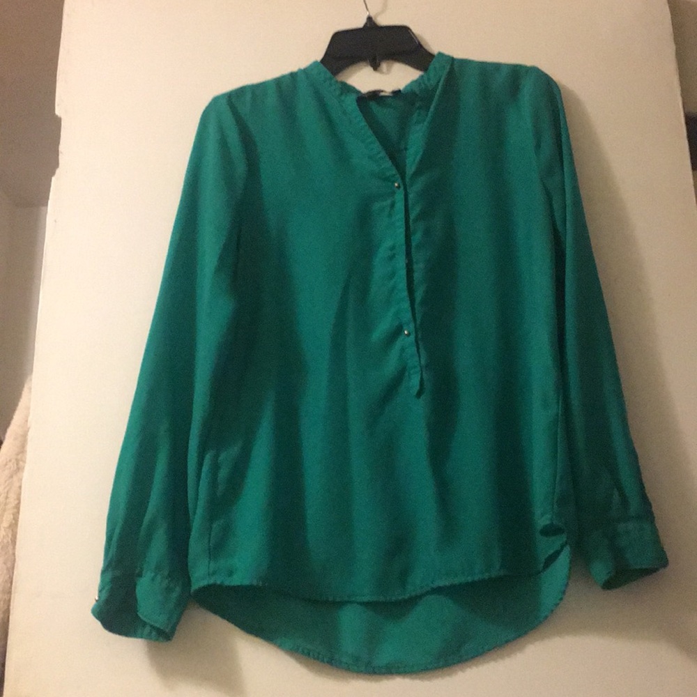 Green chiffon blouse